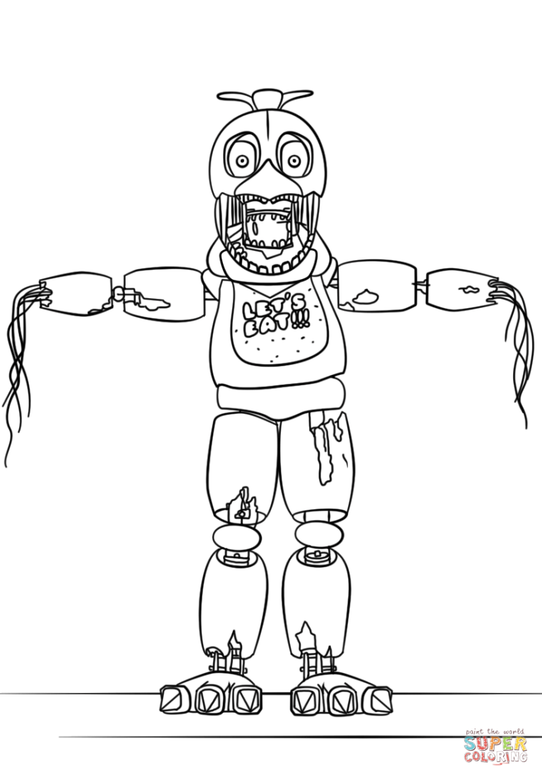 Fnaf 2 Withered Foxy Coloring Pages