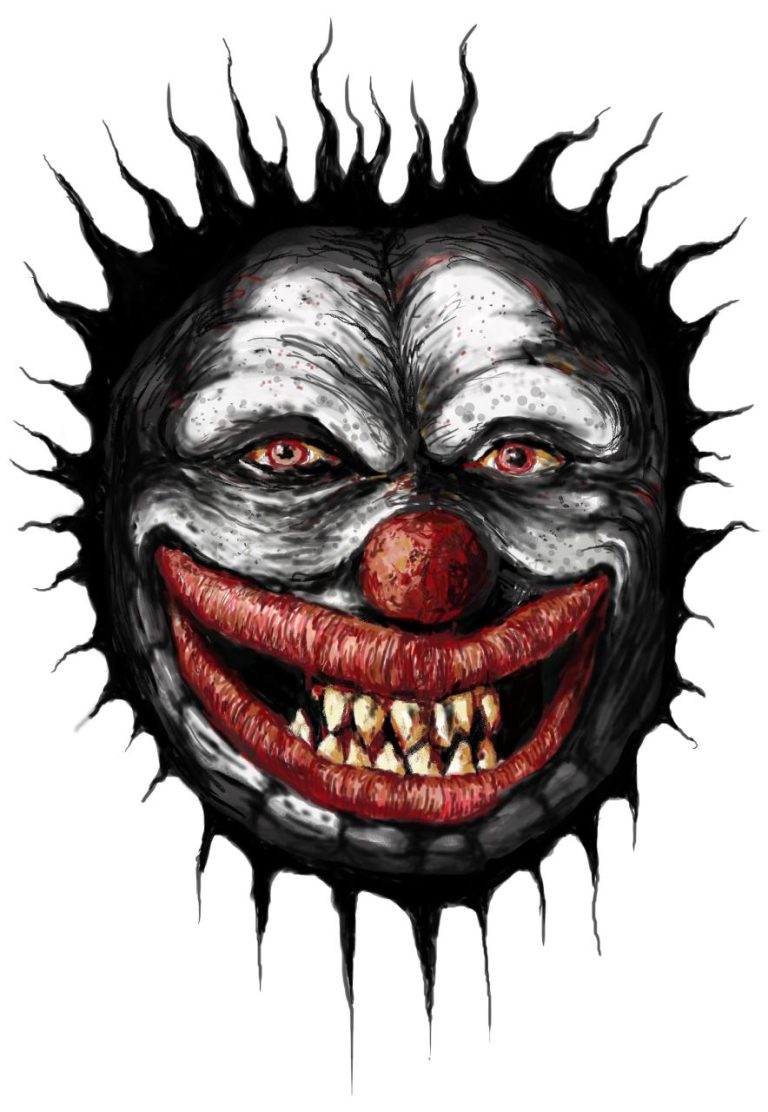 Creepy Scary Clown Halloween Coloring Pages