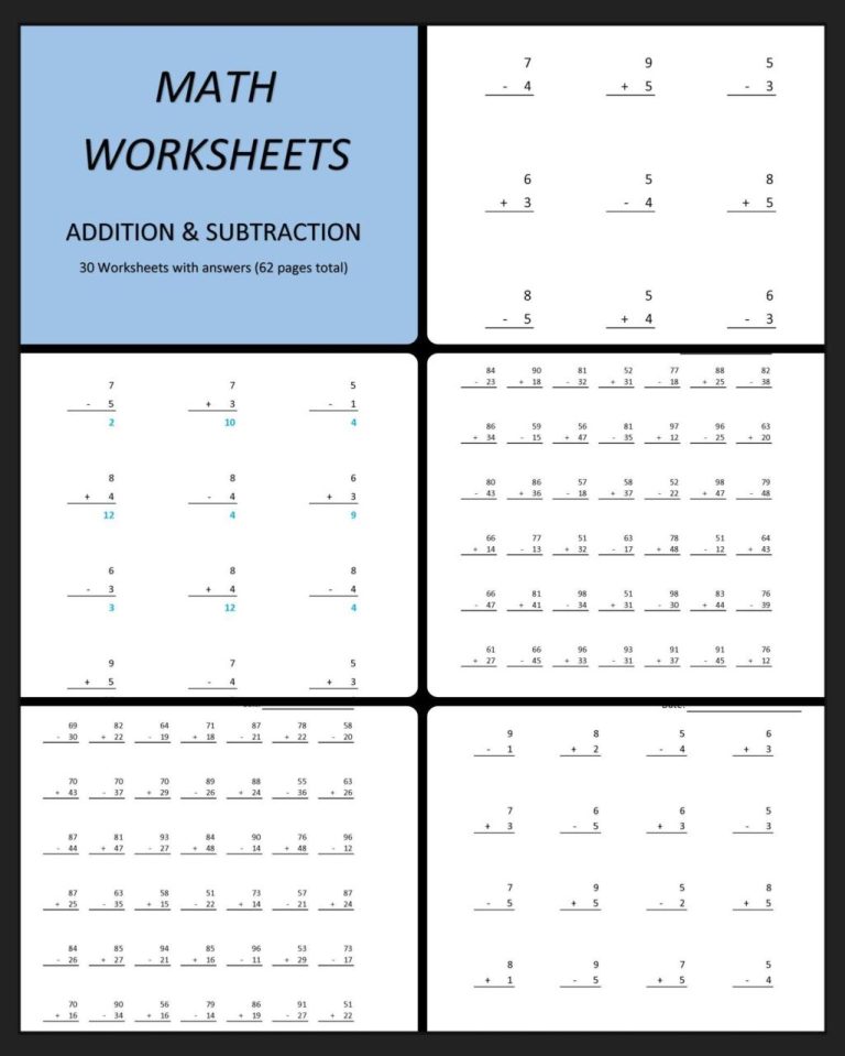Addition And Subtraction Worksheets Pdf Grade 2