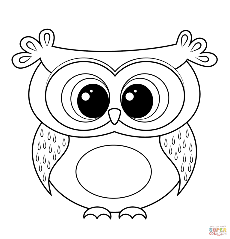 Girly Cute Owl Coloring Pages