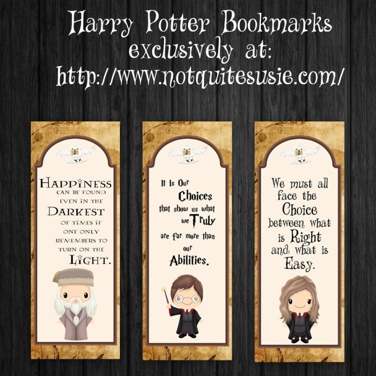 Free Printable Harry Potter Coloring Bookmarks