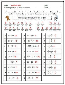 Math Worksheets Grade 7 With Answers