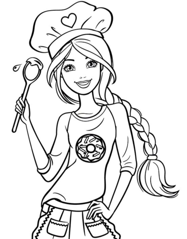 Coloring Pages Barbie Drawing For Kids