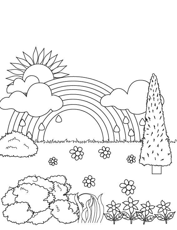 Rainbow Pictures To Color For Kids