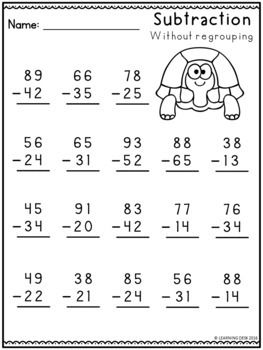 1st Grade Subtraction Worksheets With Regrouping