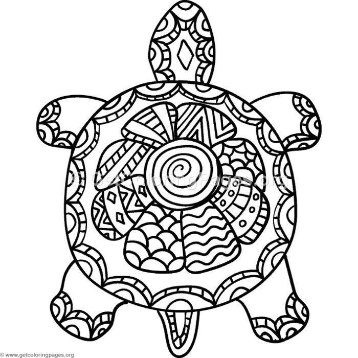 Zentangle Coloring Pages Turtle