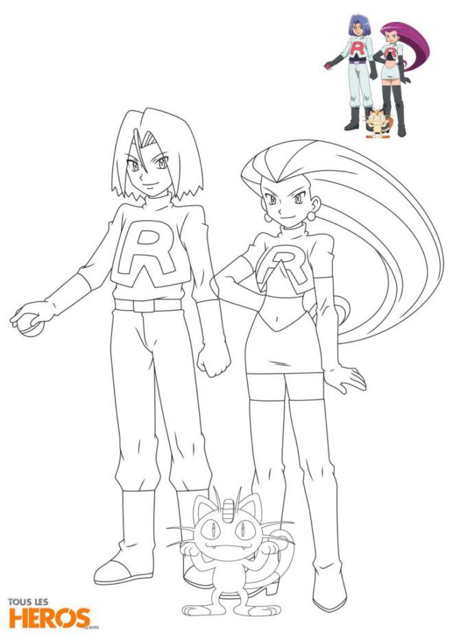 Pokemon Team Rocket Colouring Pages