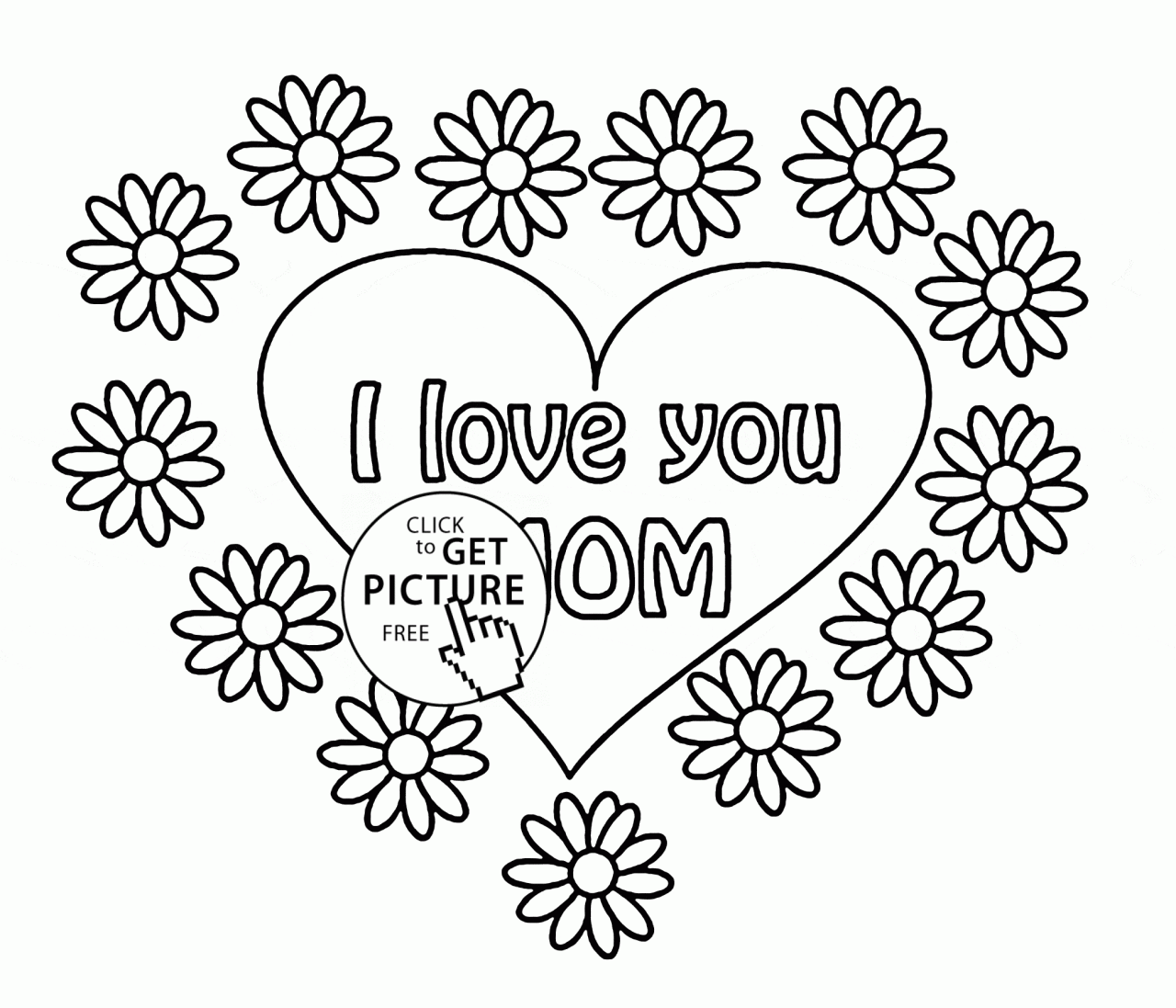 I Love Mom Coloring Pages Printable