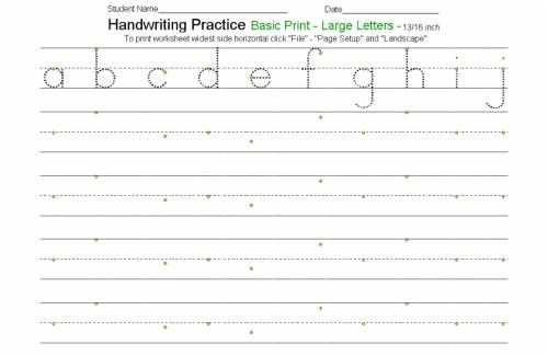 Handwriting Practice Printables Free