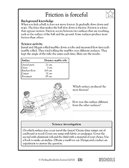 Friction Worksheet For Kids