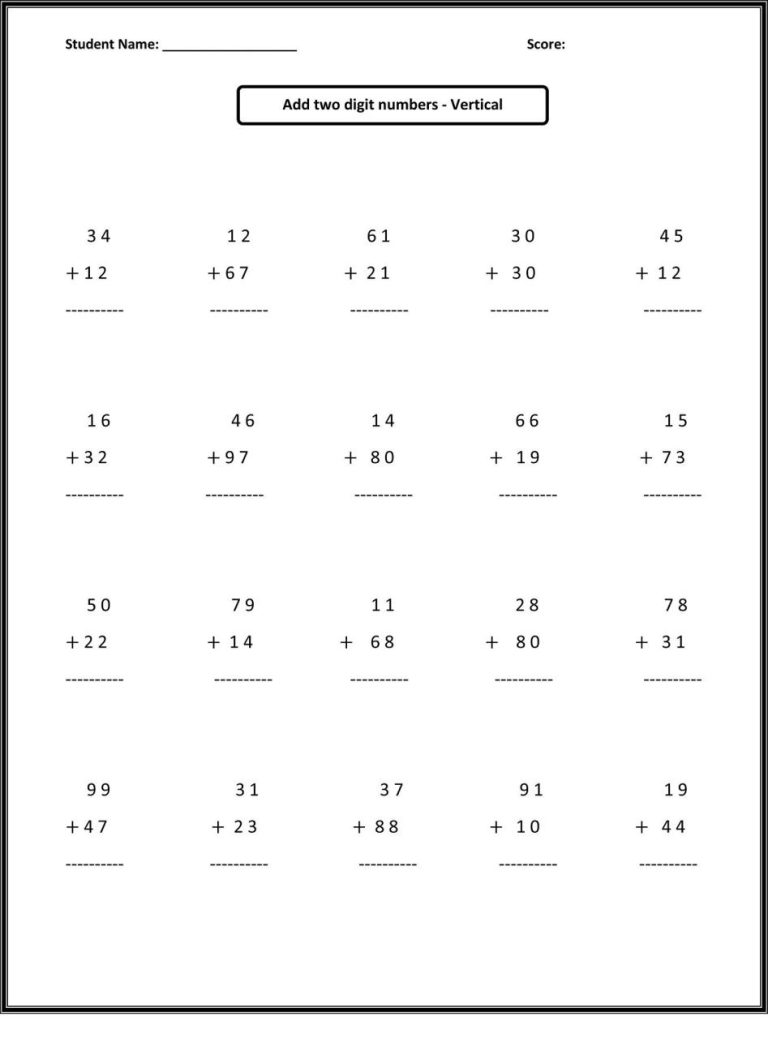 Math Worksheets Grade 2 To Print