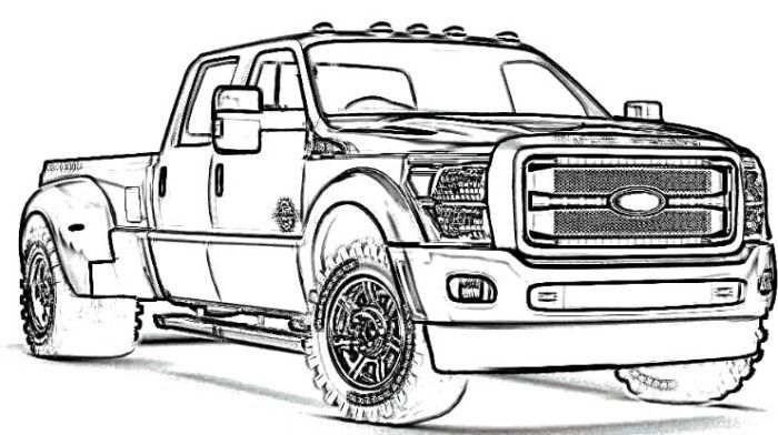 Printable Coloring Old Ford Truck Coloring Pages