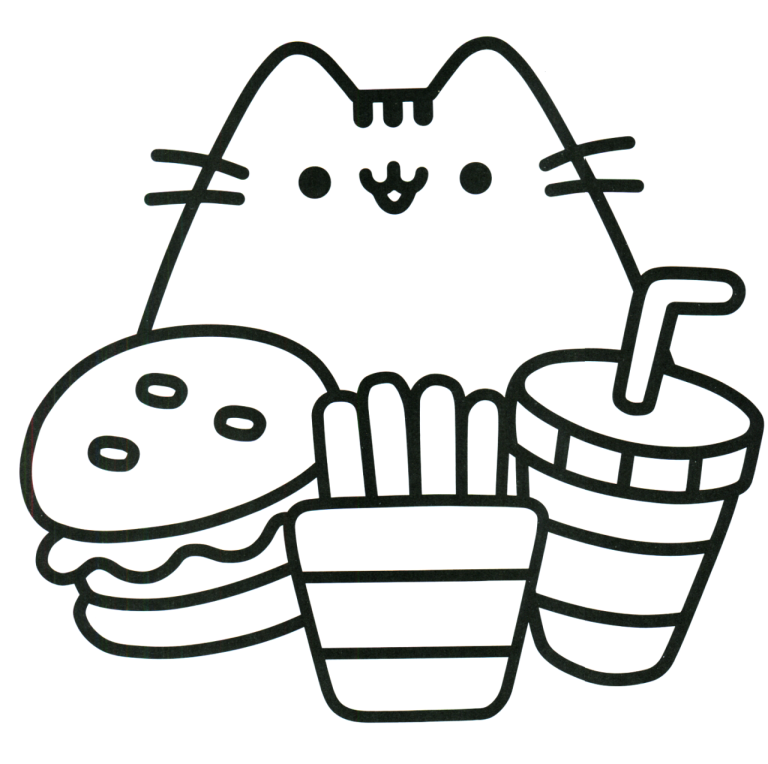 Full Page Printable Cute Pusheen Coloring Pages