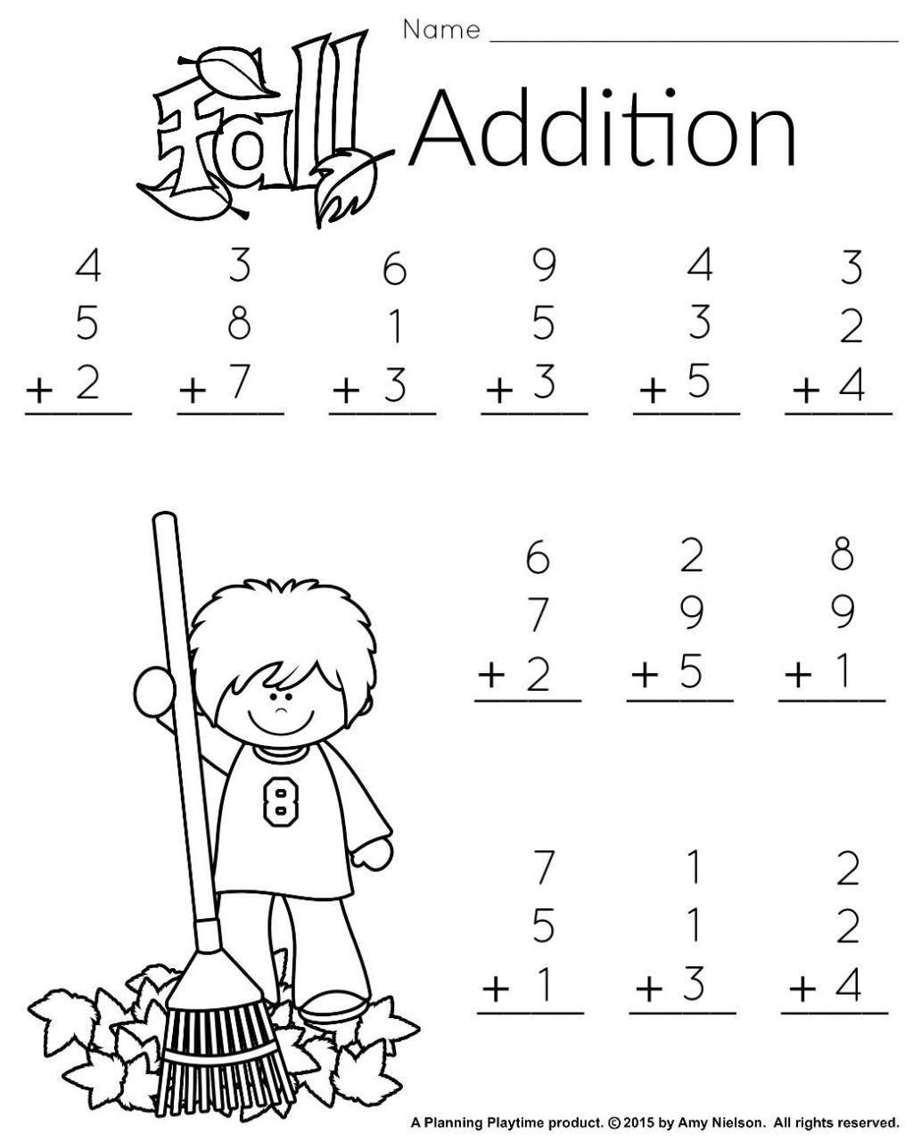 Addition Printable Math Worksheets For 1st Grade