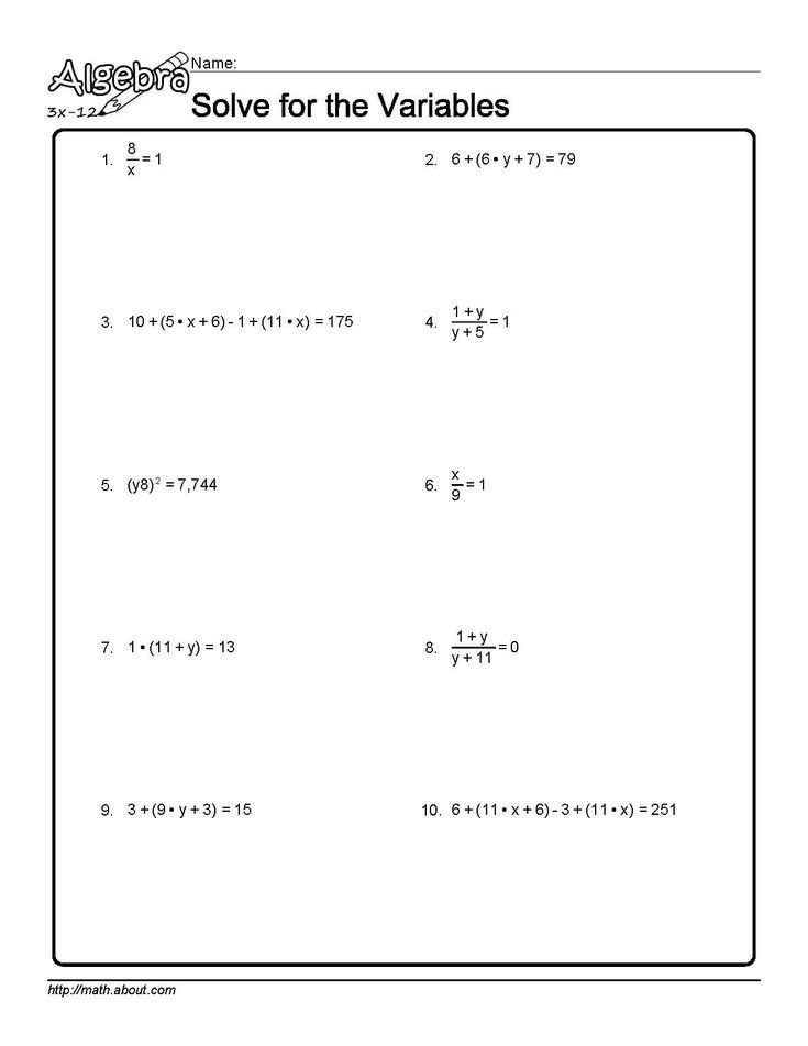 Solving For A Variable Worksheet Answers