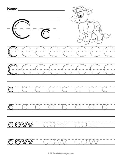 Preschool Worksheets Alphabet C