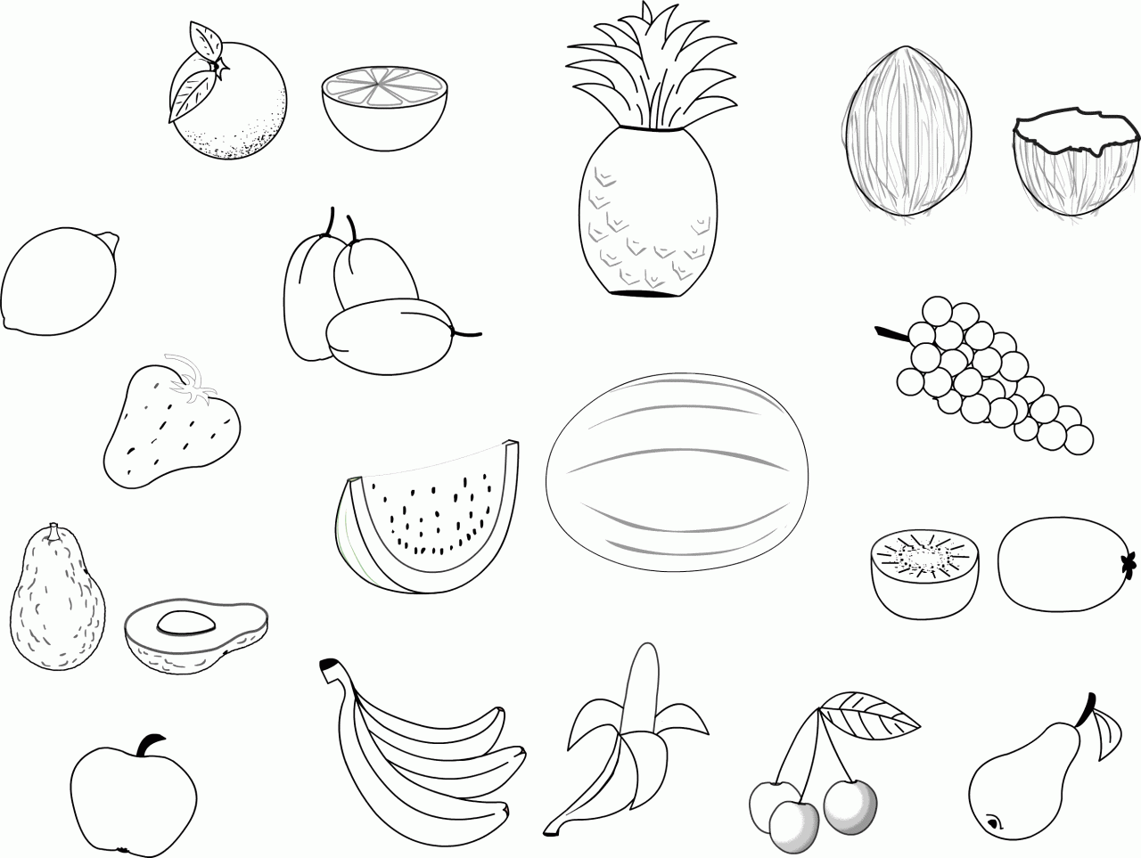 Fruit Coloring Pictures For Kids