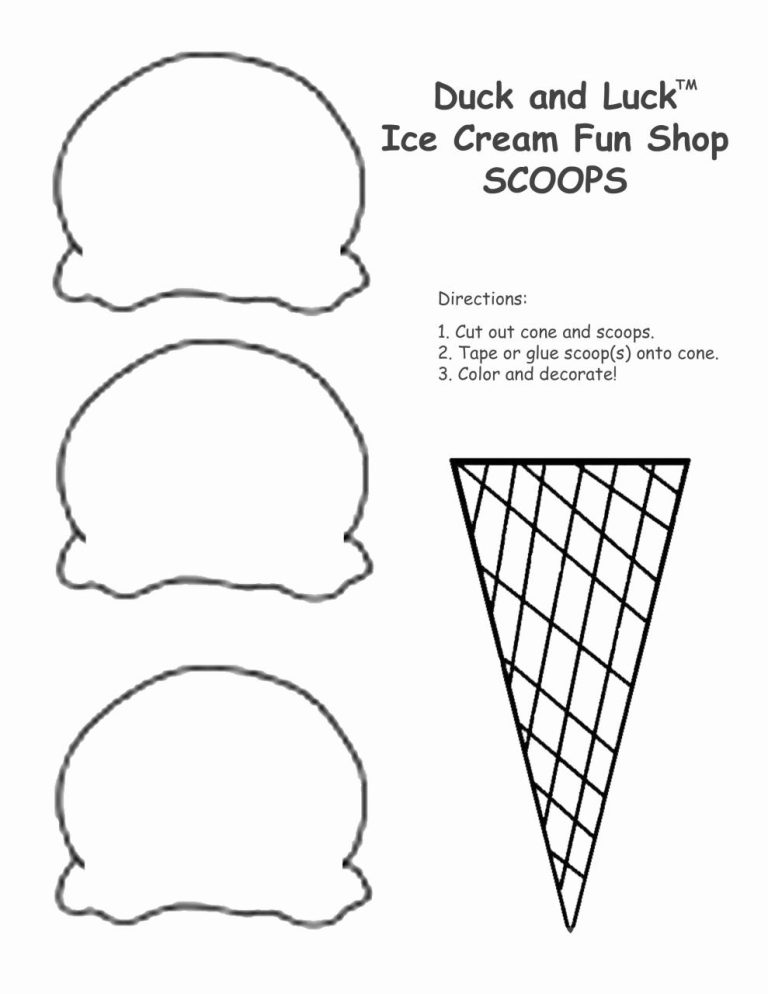 Ice Cream Cone Coloring Page Printable