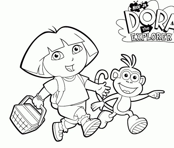 Dora Colouring Pages