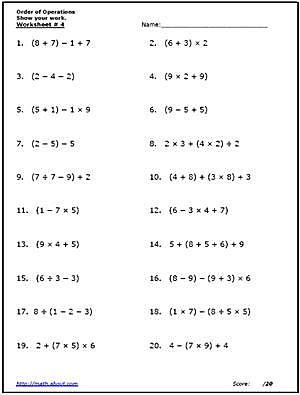 College Algebra Practice Worksheets