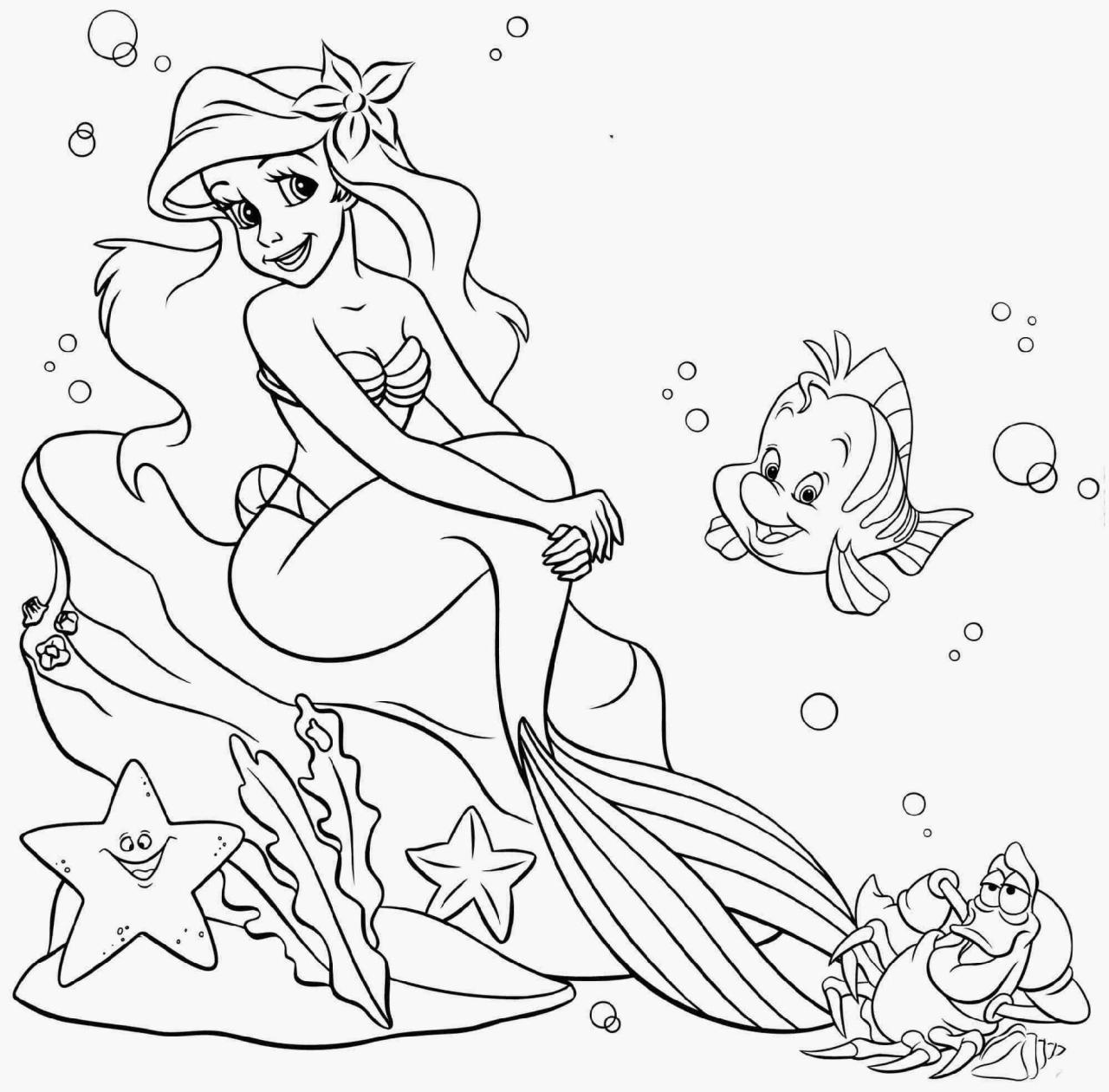 Mermaid Pictures To Color Printable