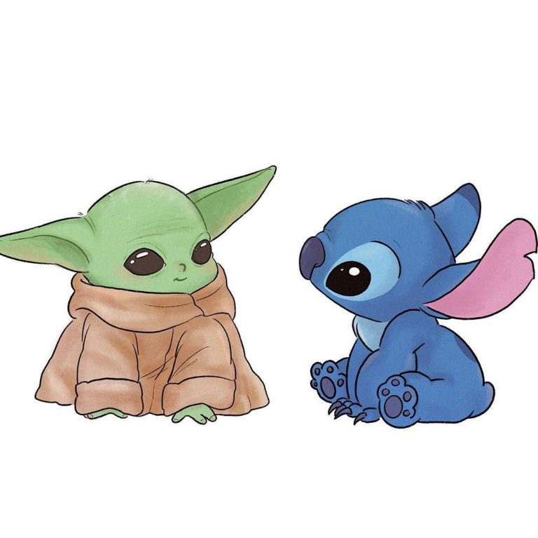Baby Yoda Cute Baby Stitch Coloring Pages