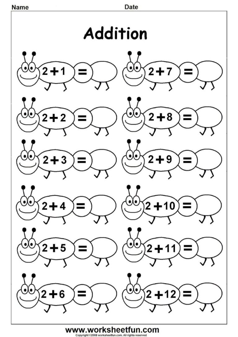 Printable Free Math Worksheets First Grade
