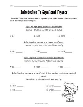 Answer Key Significant Figures Worksheet Answers Chemistry