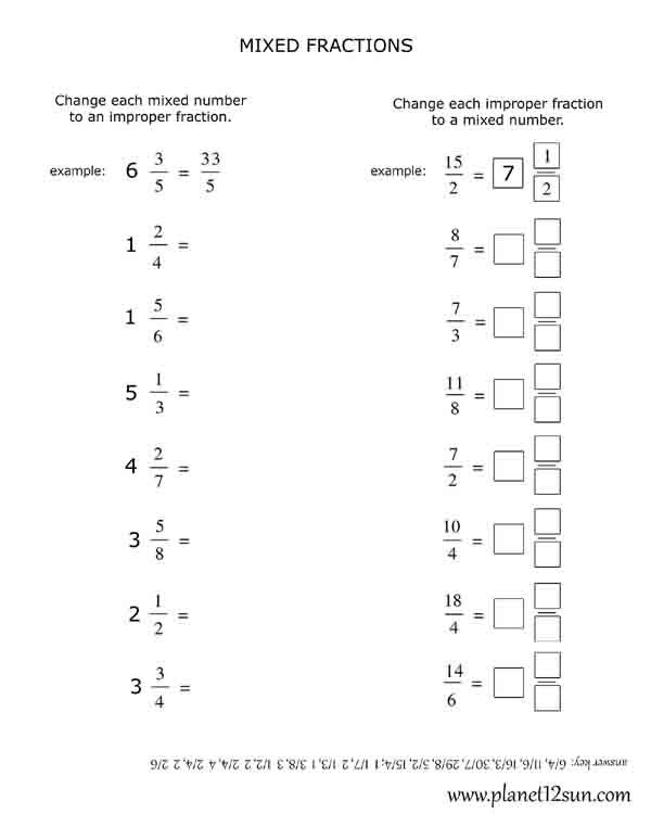Printable Fractions Worksheets Grade 4