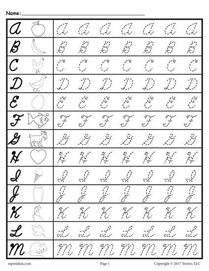 3rd Grade Cursive Writing Worksheets A To Z
