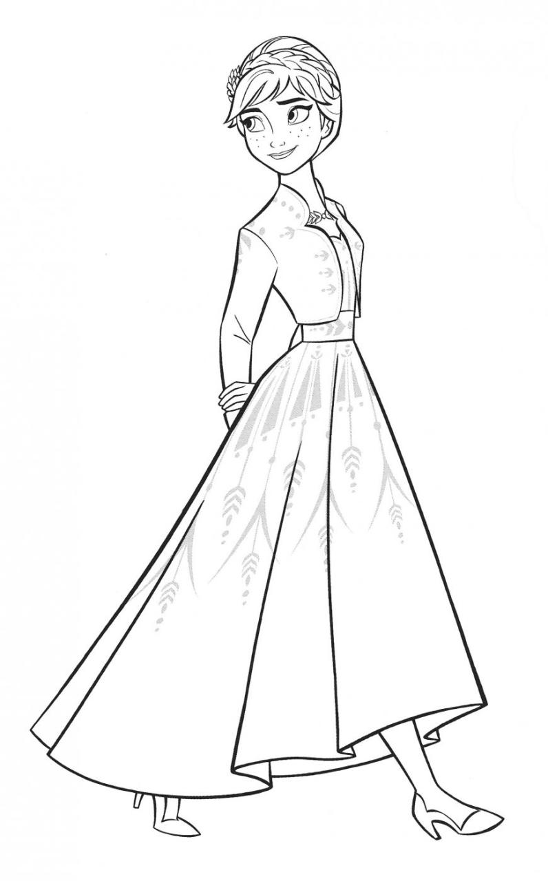 Printable Frozen 2 Coloring Pages Anna