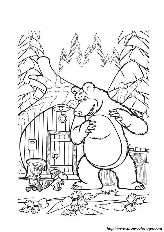 Masha And The Bear Coloring Pages To Print