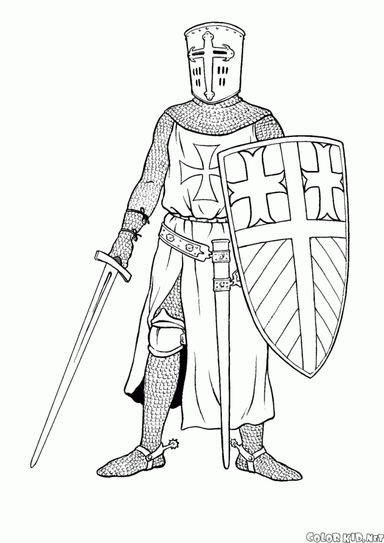 Realistic Knight Coloring Pages