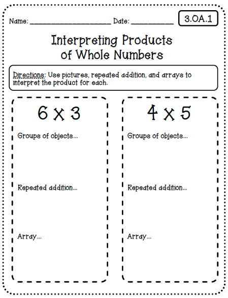 Common Core Worksheets Multiplication Word Problems