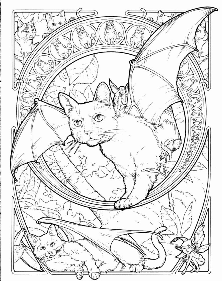 Cat Halloween Coloring Pages For Kids