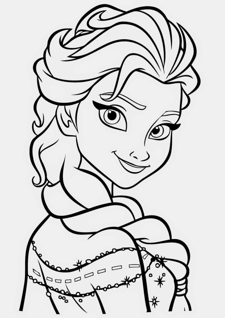 Easy Printable Elsa And Anna Coloring Pages