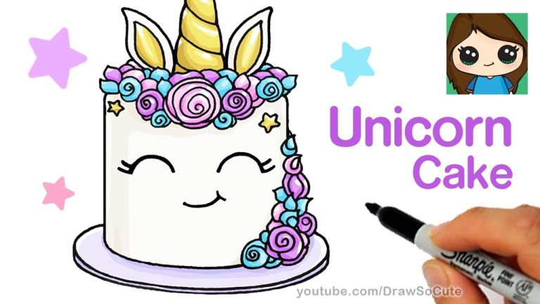 So Cute Unicorn Cake Coloring Pages