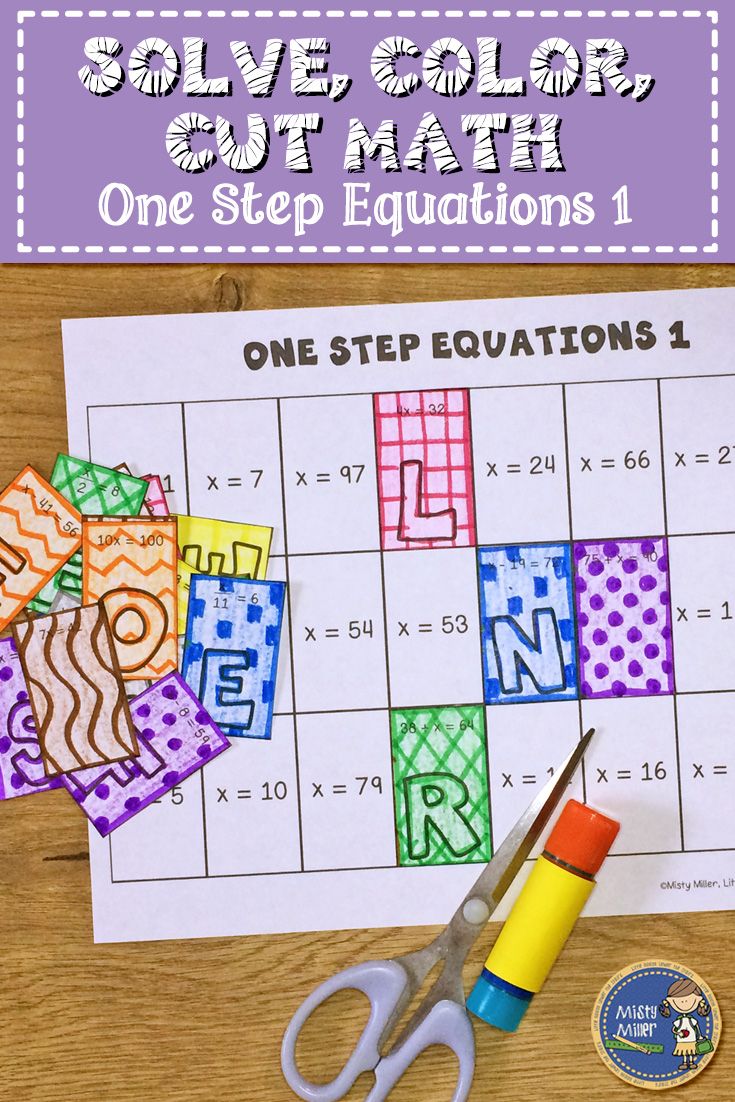 Free One Step Equations Coloring Worksheet