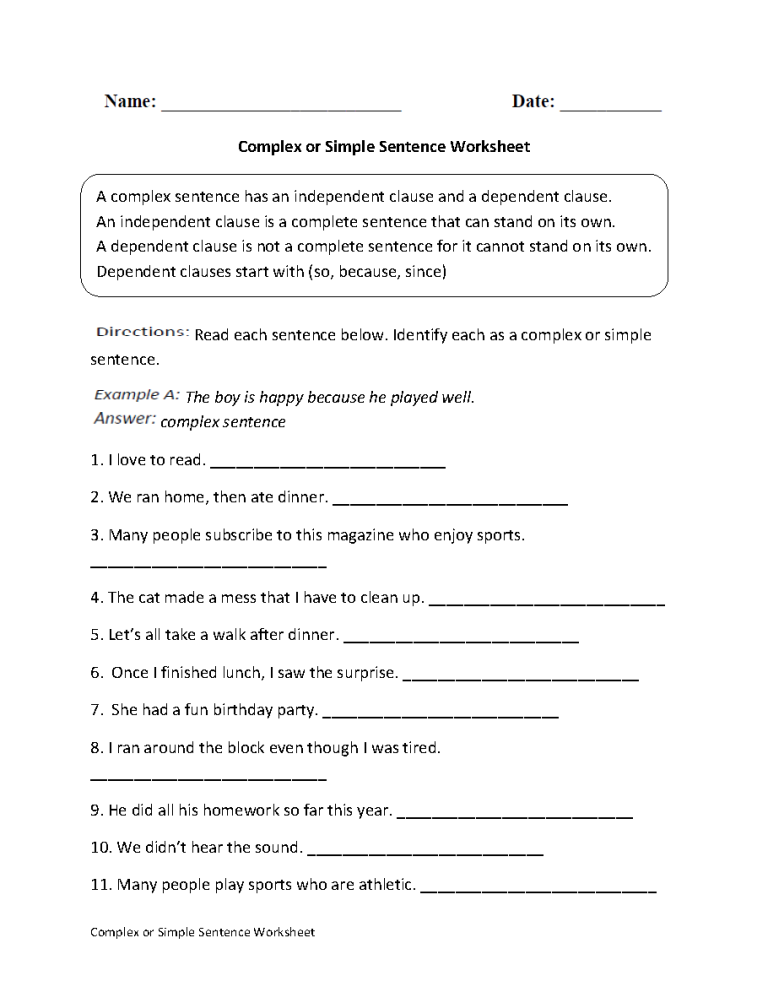 Fourth Grade Compound Sentences Worksheet 4th Grade