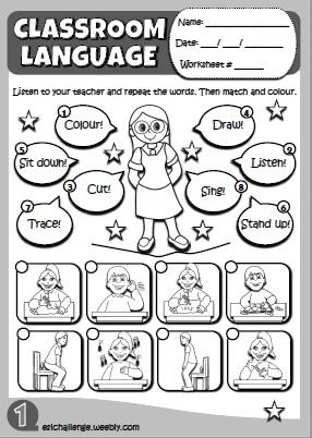 Classroom Language For Students Worksheet