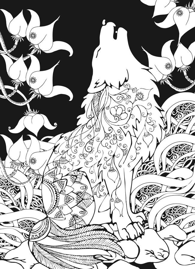 Advanced Coloring Pages Wolf