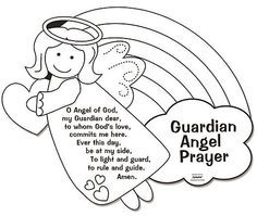 Guardian Angel Prayer Coloring Sheet