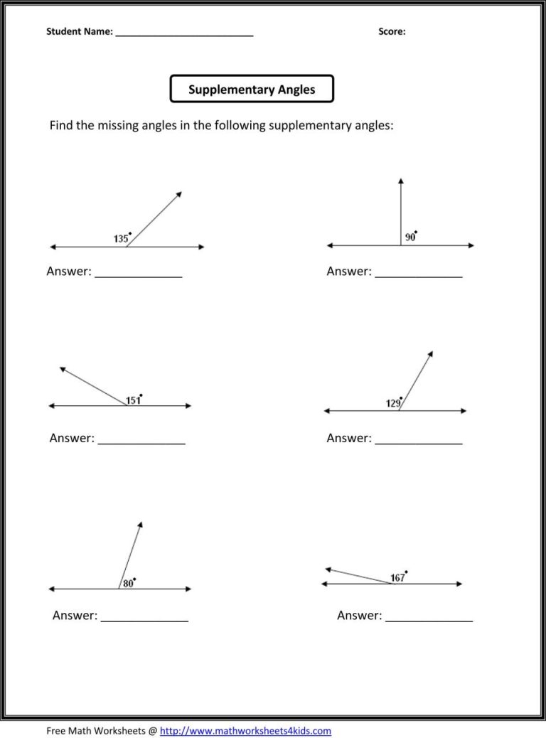 6th Grade Geometry Worksheets Grade 6