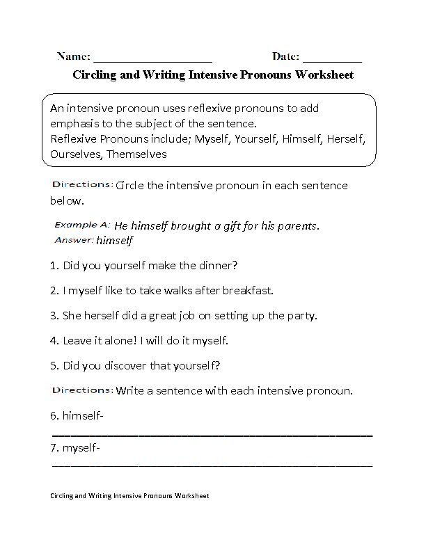 6th Grade Singular And Plural Nouns Sentences Worksheets