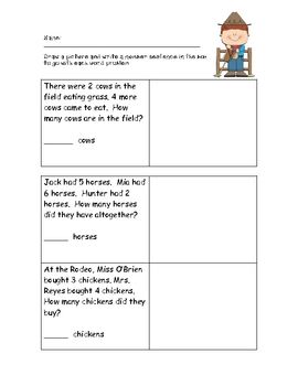 First Grade Subtraction Word Problems Grade 1