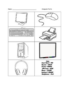 Parts Of Computer Coloring Pages