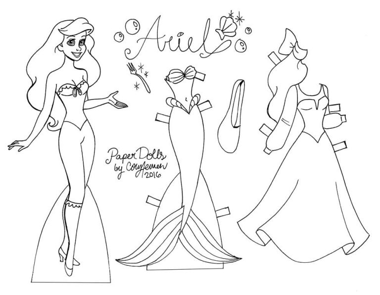 Disney Princess Dress Up Coloring Pages