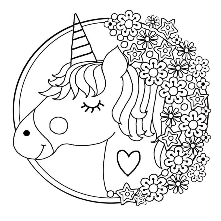 A Coloring Page Of A Unicorn
