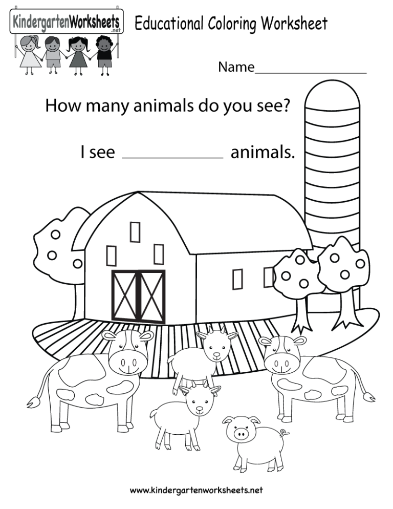 Educational Coloring Worksheets For Kindergarten Pdf