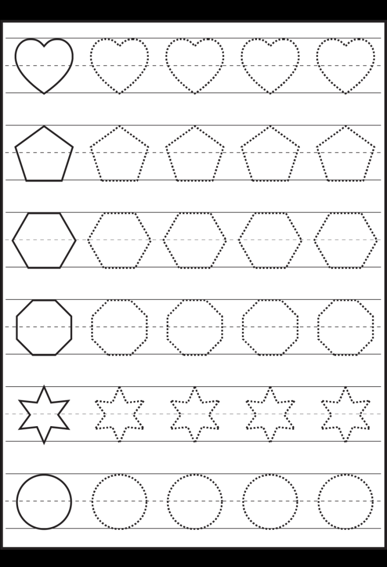 Tracing Worksheets For Preschool Shapes